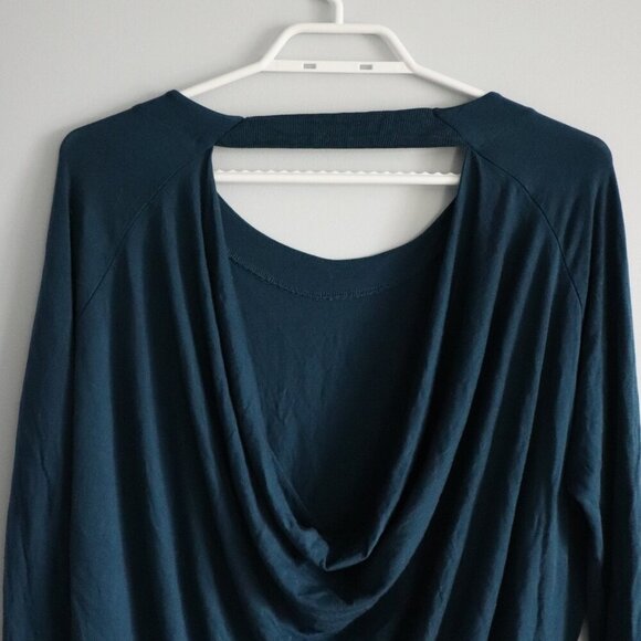Wilfred Women's Sz XS Blue‎ Open Cowl Back Stretch Oversized Pullover Top - Picture 6 of 9